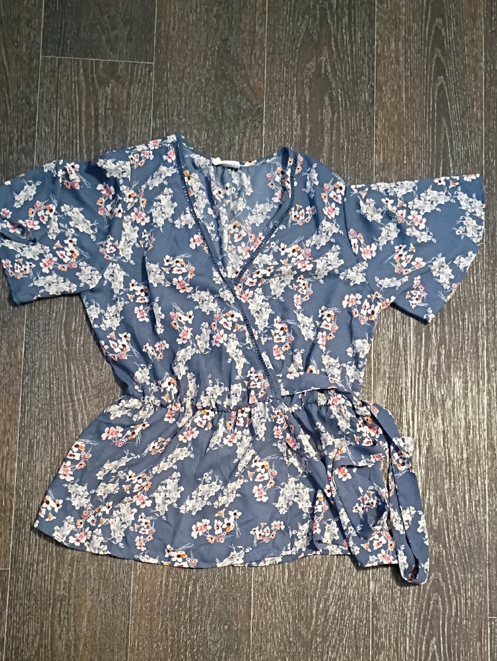 Sienna Sky Blue Floral Wrap Tunic